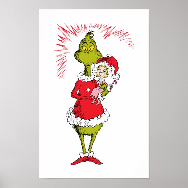 Grinch håller Cindy Lou Who Poster (Framsidan)