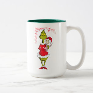 Grinch håller Cindy Lou Who Två-Tonad Mugg
