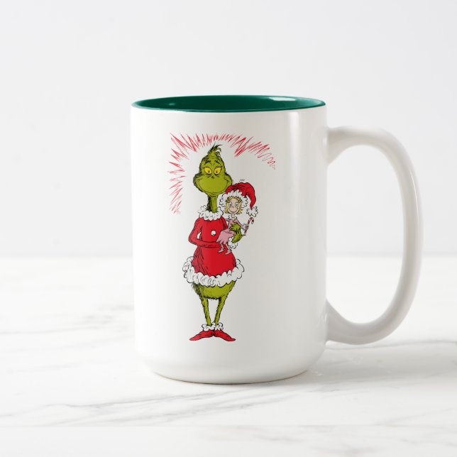 Grinch håller Cindy Lou Who Två-Tonad Mugg (Höger)