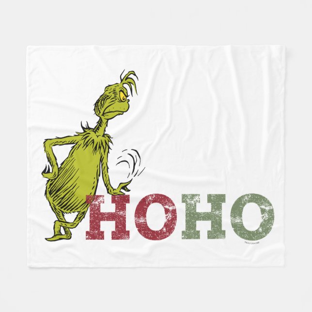 Grinch | Ho Ho Ho Fleecefilt (Framsidan (Horisontell))