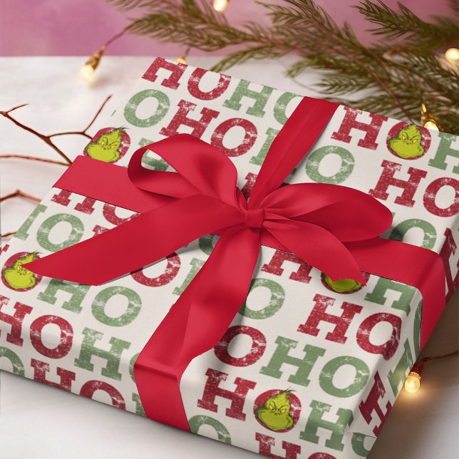 Grinch Ho Ho Ho Mönster Presentpapper (Wrapped gift)
