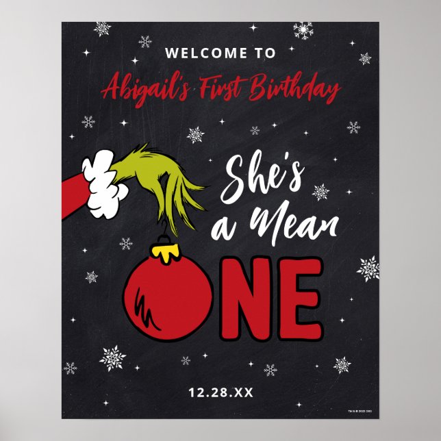 Grinch, hon är ett Elak 1:a födelsedag Poster (Framsidan)