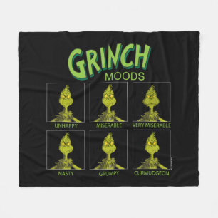 Grinch Humördiagram Fleecefilt