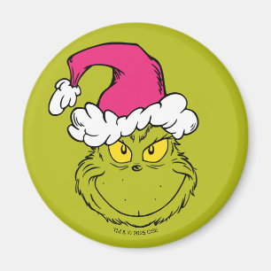 Grinch i rosa tomteluva magnet