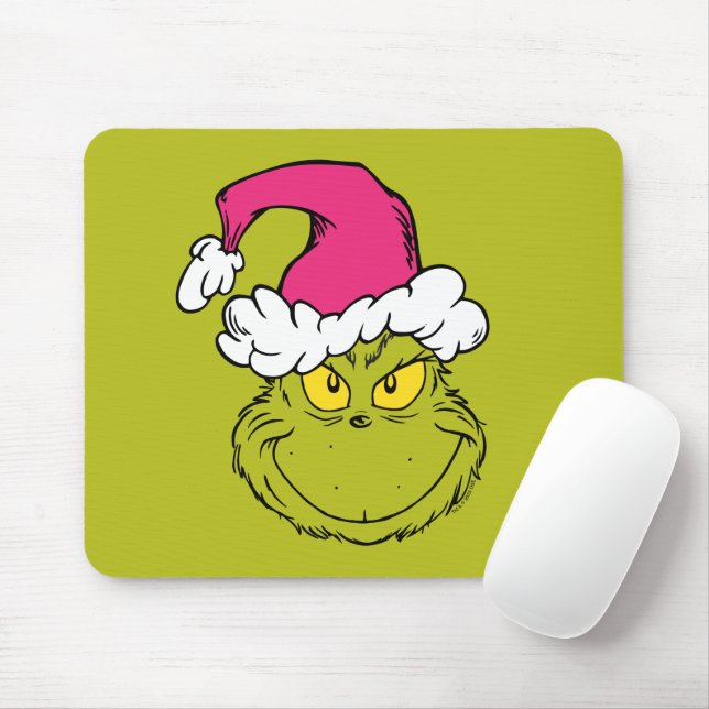 Grinch in Pink Santa Hat Musmatta (Med mus)