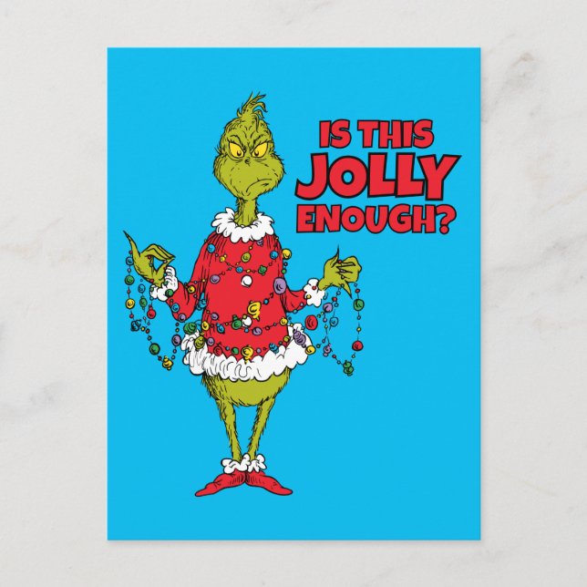 Grinch | "Is This Jolly Enough?" Helg Vykort (Framsida)