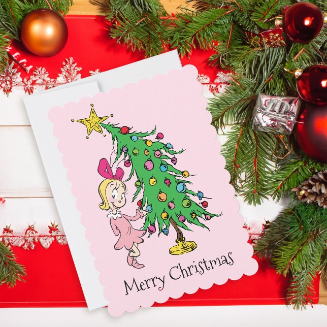 Grinch | Jag har varit Cindy-Lou WHO:s Bra Julkort (Card on table)