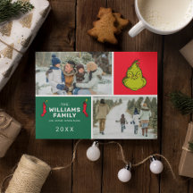Grinch jul familjefoto collage