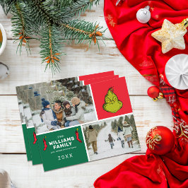 Grinch jul familjefotocollage helg vykort