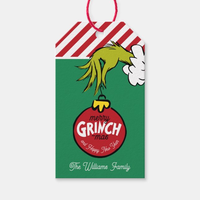 Grinch Juldekoration Presentetikett (Framsidan)