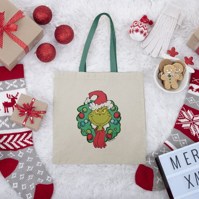 Grinch | Julens Helgdag Tygkasse (Tote bag on holiday background)