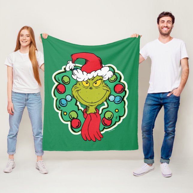 Grinch | Julkrans Fleecefilt (På plats)