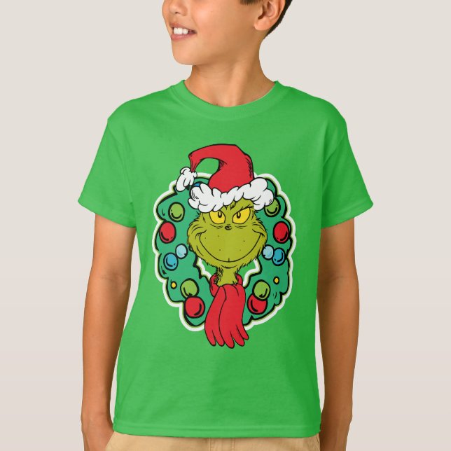 Grinch | Julkrans T Shirt (Framsida)