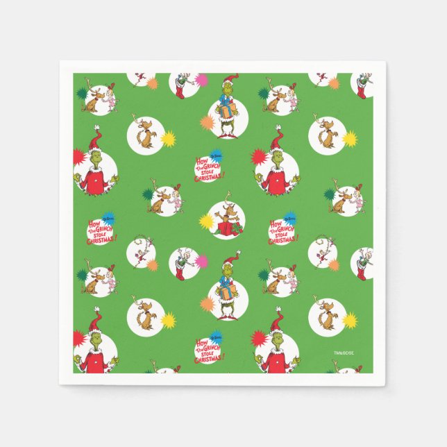 Grinch | Julprickmönster Pappersservett (Framsidan)