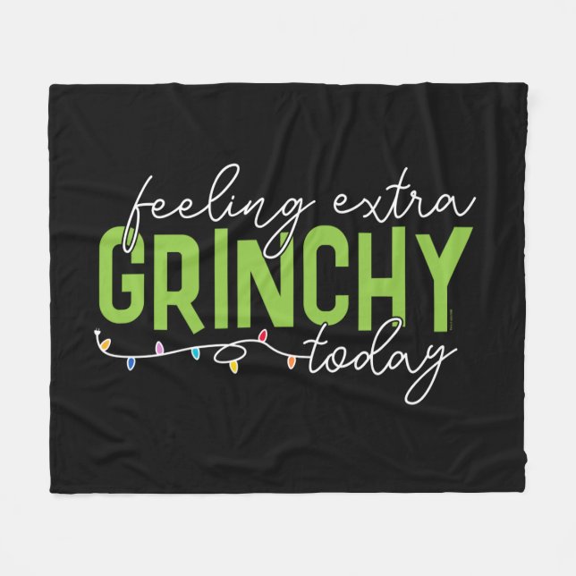 Grinch | Känner mig extra Grinchig idag Fleecefilt (Framsidan (Horisontell))
