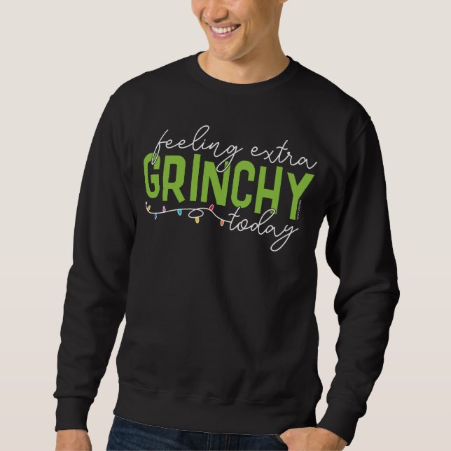 Grinch | Känner mig extra Grinchig idag Lång Ärmad Tröja (Framsida)