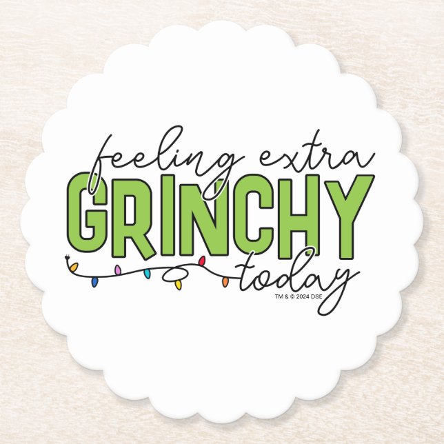 Grinch | Känner mig extra grinig idag 4 Underlägg Papper (Framsida)