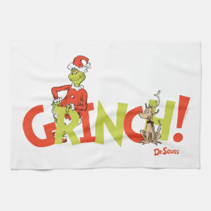 Grinch! Karaktärslogotyp Grafik Kökshandduk