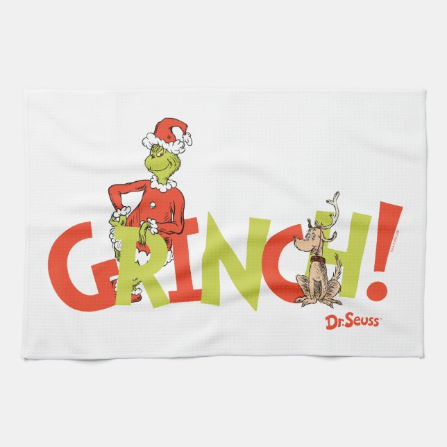 Grinch! Karaktärslogotyp Grafik Kökshandduk (Horisontell)