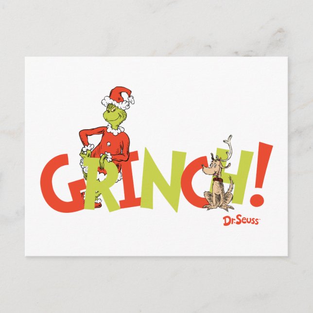 Grinch! Karaktärslogotyp Grafik Vykort (Framsida)