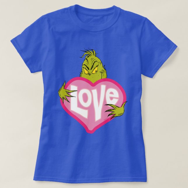 Grinch | Kärlek Rosa Heart Tee Shirt (Design framsida)