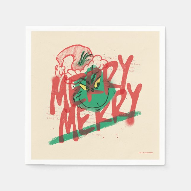Grinch | Korrigera merry Grunge Graphic Pappersservett (Framsidan)