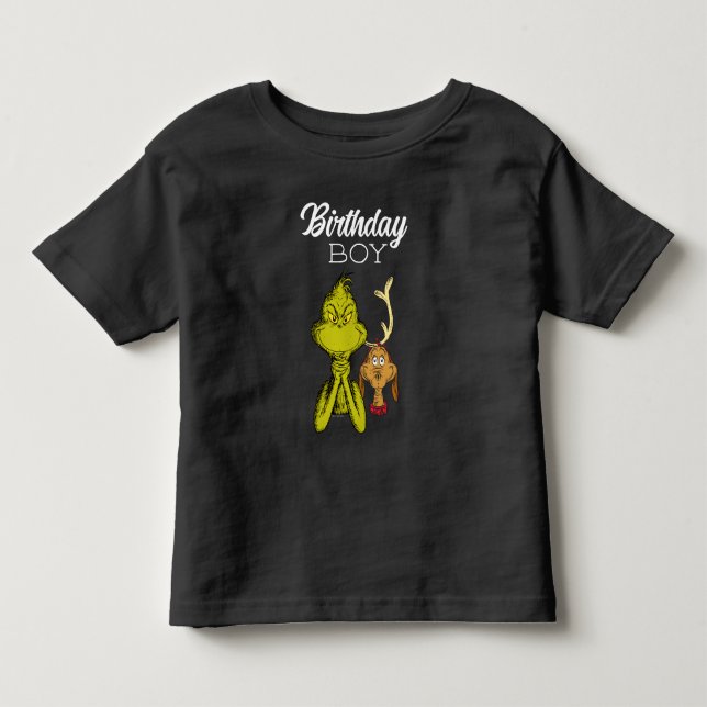 Grinch Krita Födelsedags Pojke T Shirt (Framsida)