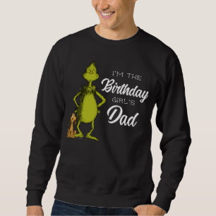 Grinch-krita födelsedagsflicka pappa lång ärmad tröja