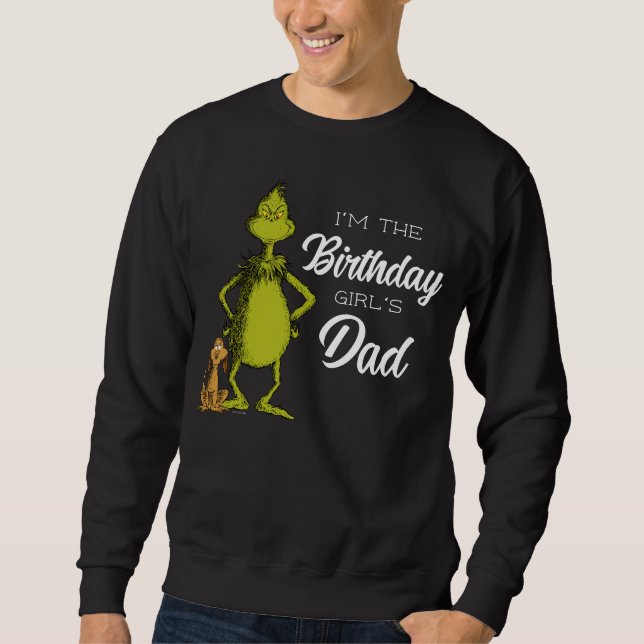Grinch-krita födelsedagsflicka pappa lång ärmad tröja (Framsida)