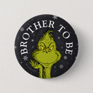 Grinch Kritstavla Baby Shower Bror på väg Knapp