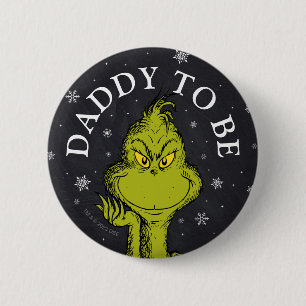 Grinch Kritstavla Baby Shower Pappa På Väg Knapp