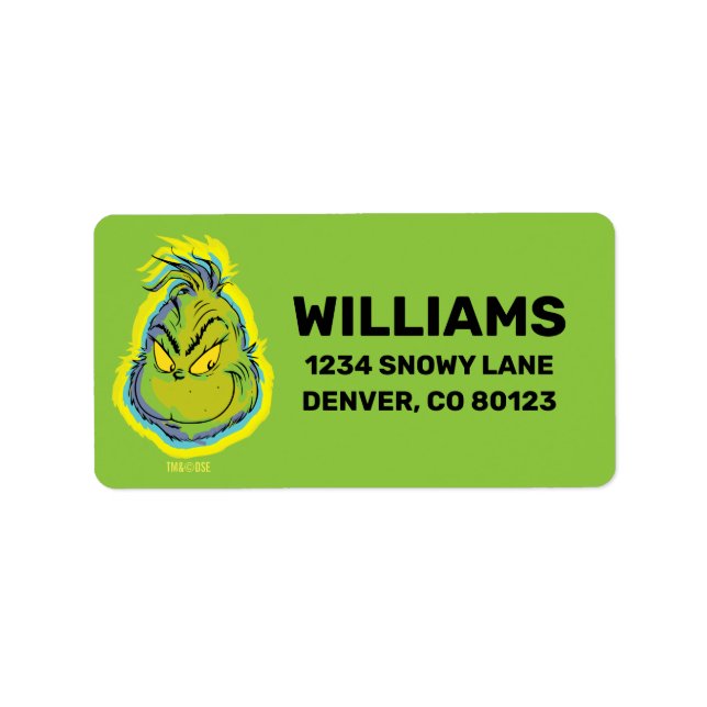 Grinch | Lustigt att jag var sen att jag inte vill Adressetikett (Framsidan)