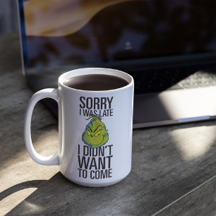Grinch Lustigt att jag var sen att jag inte vill Kaffemugg