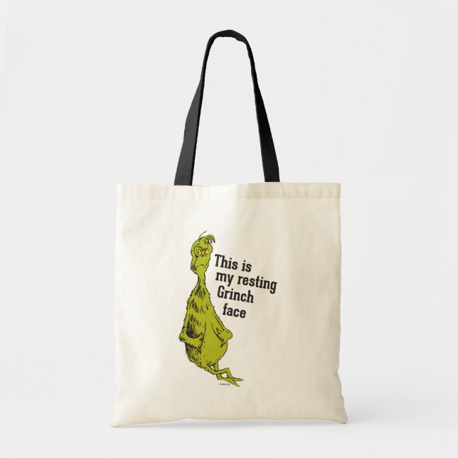 Grinch | Lustigt Reste Grinch Ansikte Tygkasse (Framsidan)