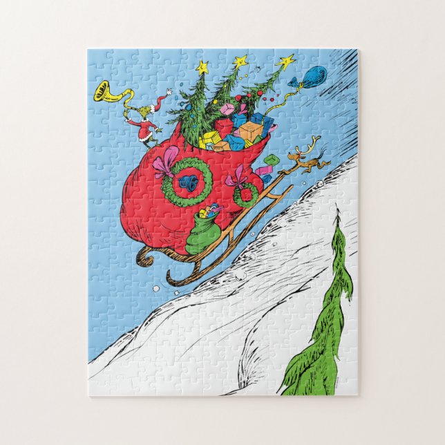 Grinch & Max Flyktiga Släden Pussel (Vertikal)
