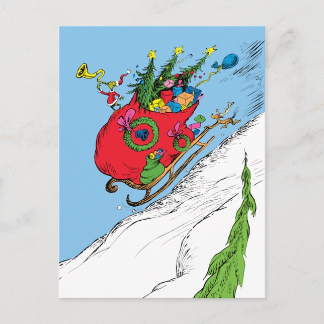 Grinch & Max Flyktiga Släden Vykort (Framsida)