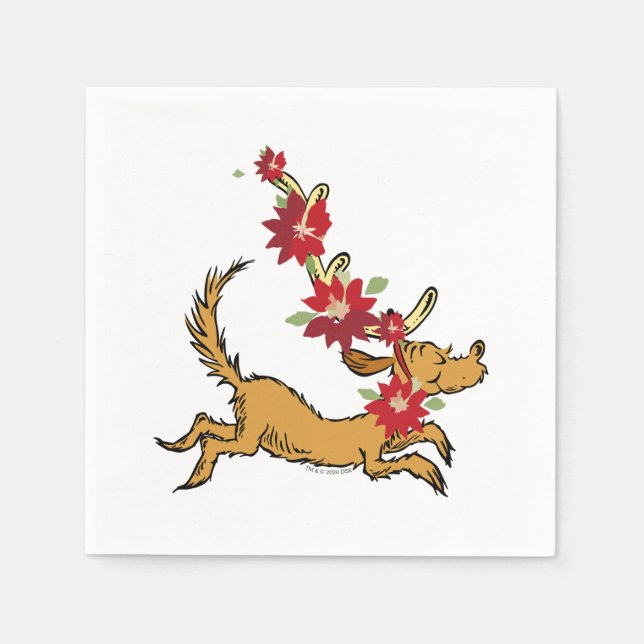 Grinch | Max jul poinsettia Pappersservett (Framsidan)