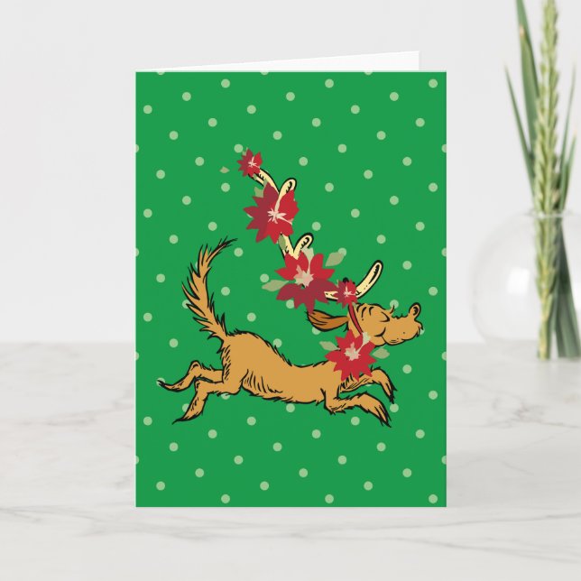 Grinch | Max Jul Pointsettia Kort (Framsida)