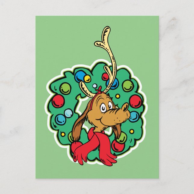 Grinch | Max julkrans Vykort (Framsida)