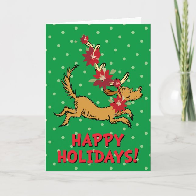 Grinch | Max julpoinsettia Helgkort (Framsida)