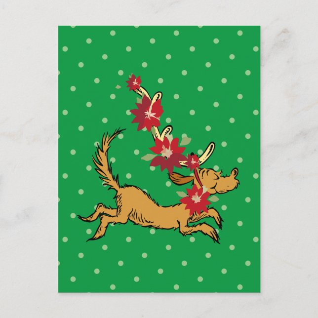 Grinch | Max julpoinsettia Vykort (Framsida)
