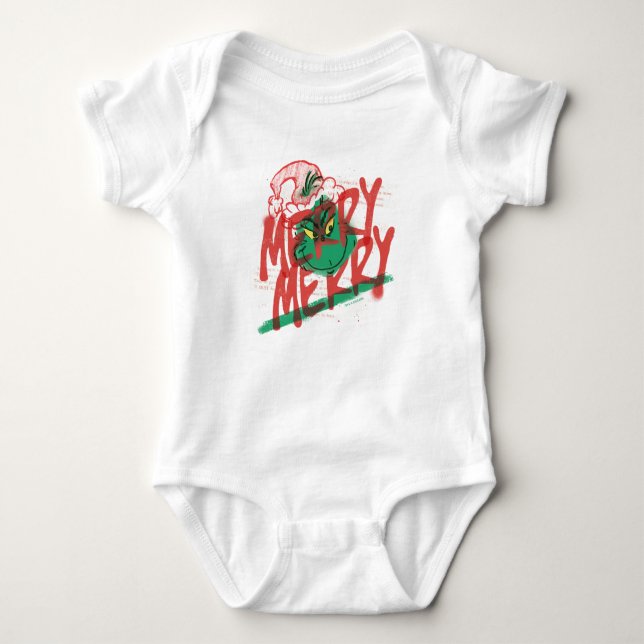 Grinch | Merry Merry Grunge Grafik T Shirt (Framsida)
