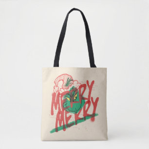 Grinch Merry Merry Grunge Grafik Tygkasse