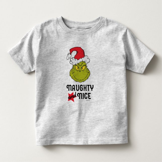 Grinch | Naughty and Nice T Shirt (Framsida)