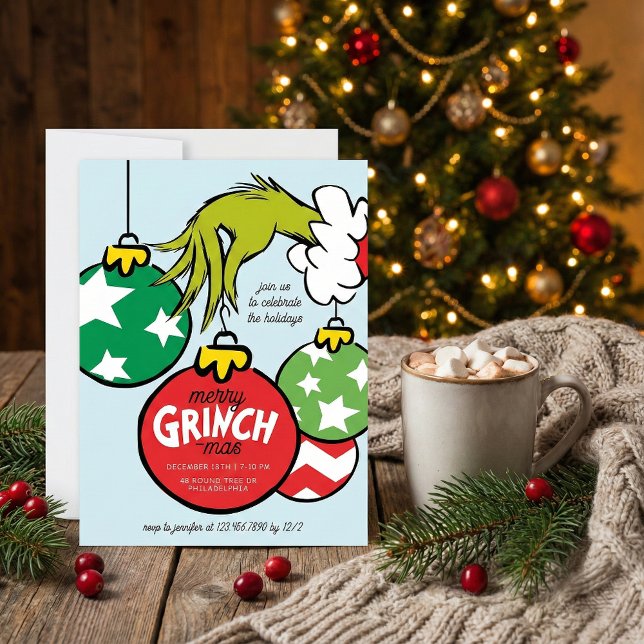 Grinch Ornament Christmas Party Julkort (Skapare uppladdad)