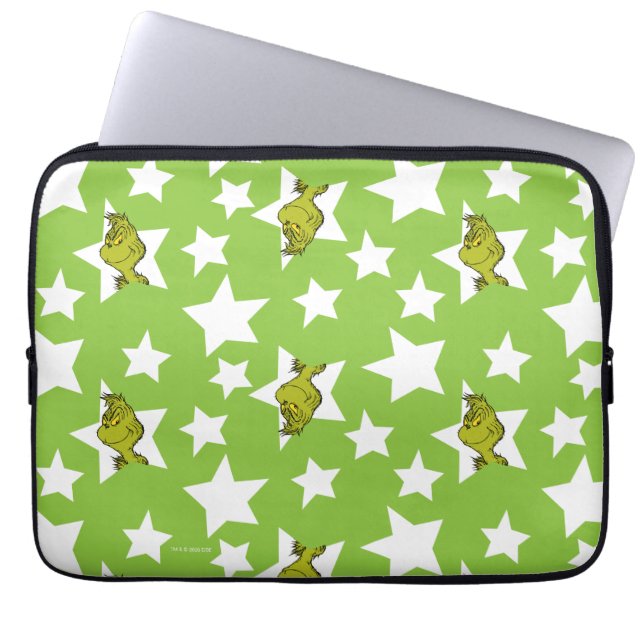 Grinch Peeking Star Pattern Laptop Fodral (Framsidan)