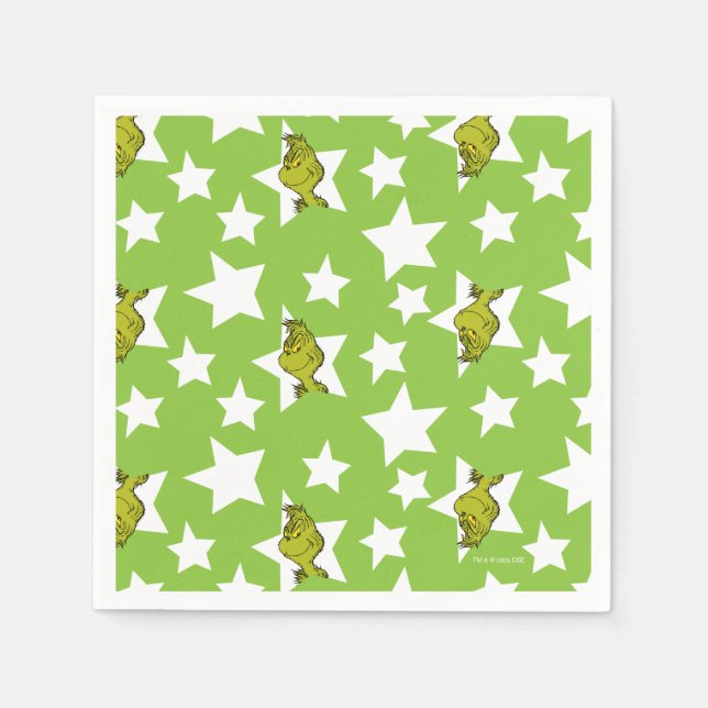 Grinch Peeking Star Pattern Pappersservett (Framsidan)