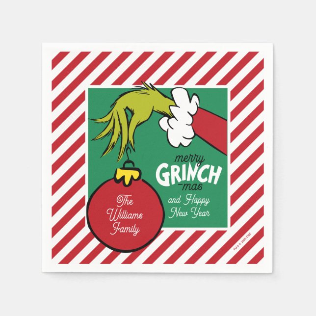 Grinch | Personlig juldekoration Pappersservett (Framsidan)