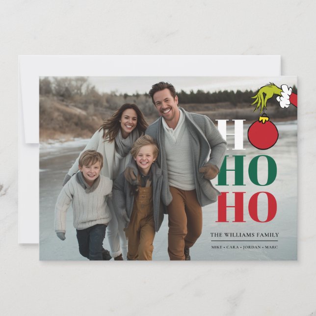 Grinch Personligt Foto Julkort (Framsida)