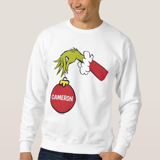 Grinch | Personligt Namn Lång Ärmad Tröja (Framsida)
